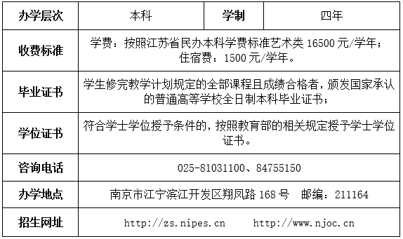 南京体育学院2020年按民办机制招生收费艺术类表演(影视艺术表演)专业招生简章