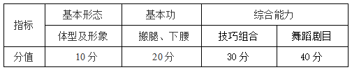 南京体育学院2021年舞蹈表演专业(民族舞、古典舞和现代舞)测试方法与评分标准